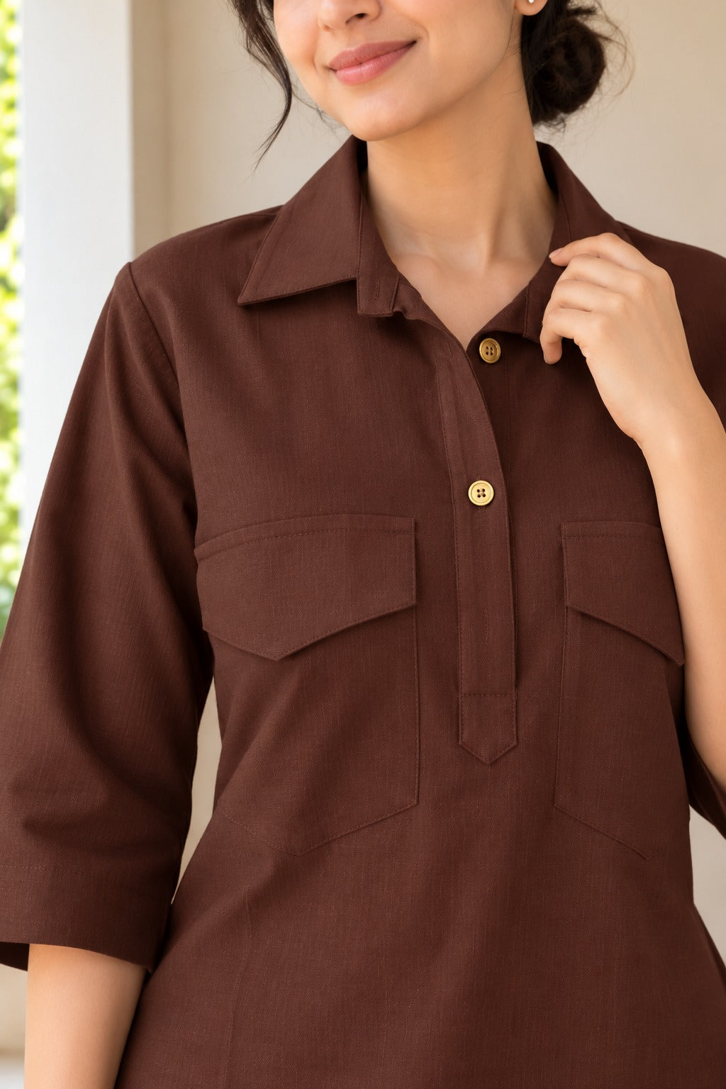 Brown Pathani Co-ord Set