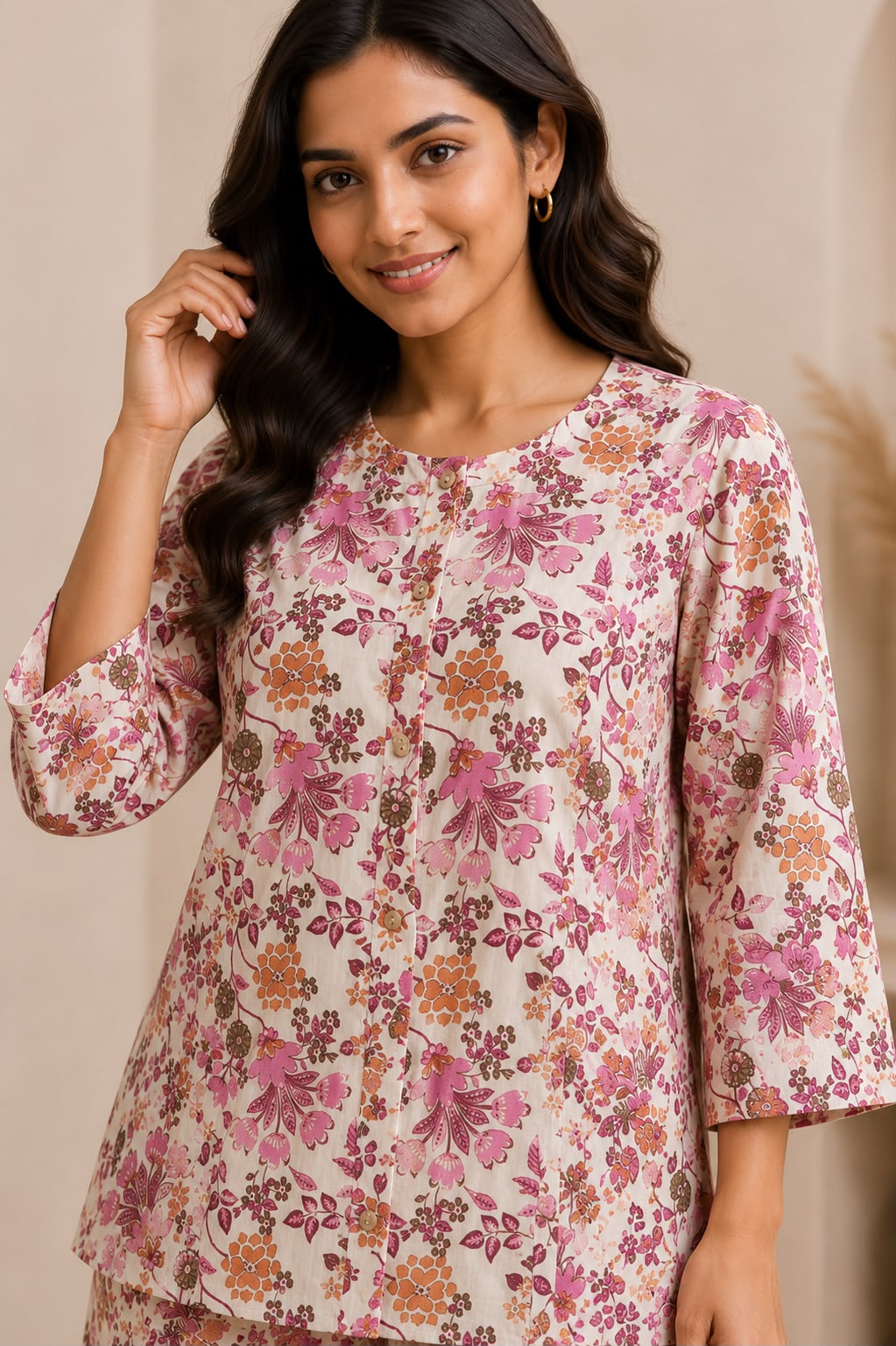 Pure Cotton Floral Printed Co-Ord Set