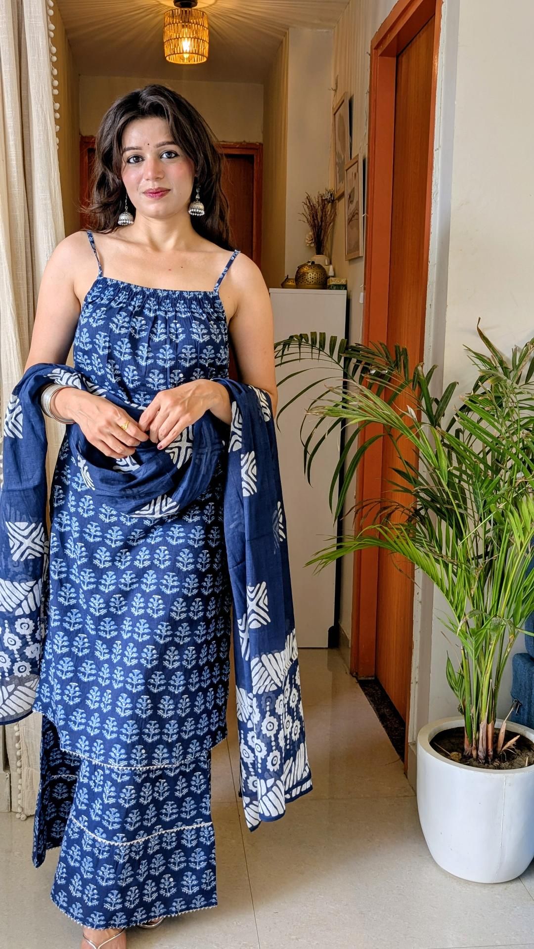 Cloth Bites Pure Cotton Woman 3 Piece Sharara Set | Blue
