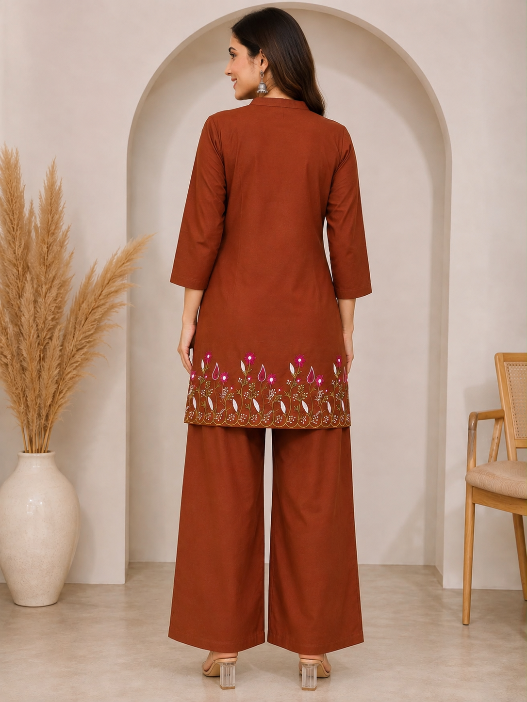Pure Cotton Embroidered Co-Ord Set for Women