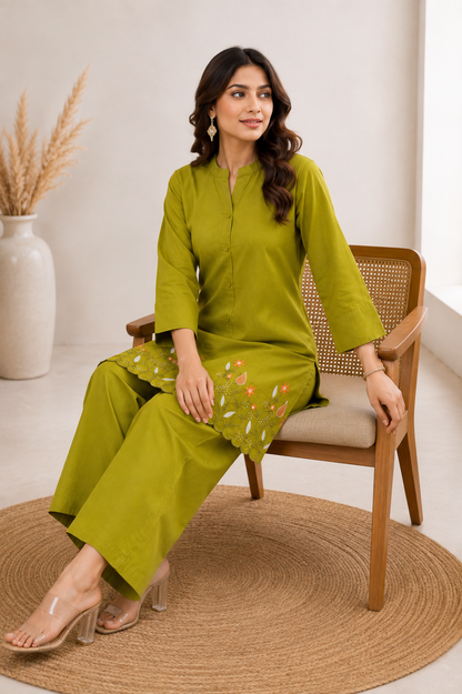 Pure Cotton Embroidered Co-Ord Set for Women