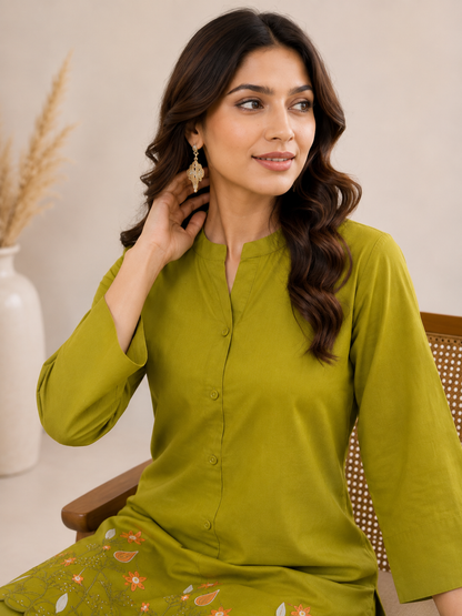 Pure Cotton Embroidered Co-Ord Set for Women