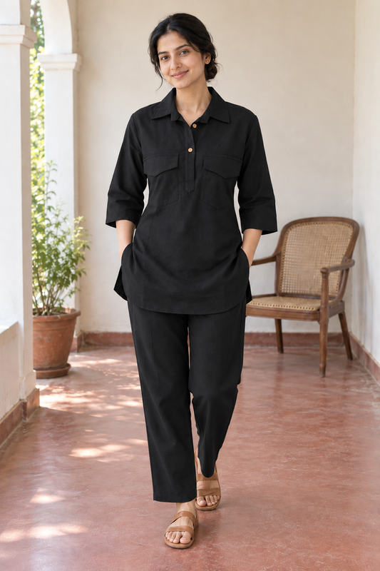 Black Pathani Coord Set