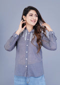 Cotton Formal Shirts for Women | Grey