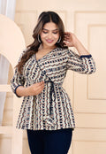 Stylish & Comfortable V-Neck Cotton Tops for Women | BEIGE