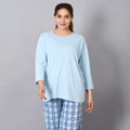 Cotton Night Suit for Women - Pastel Blue
