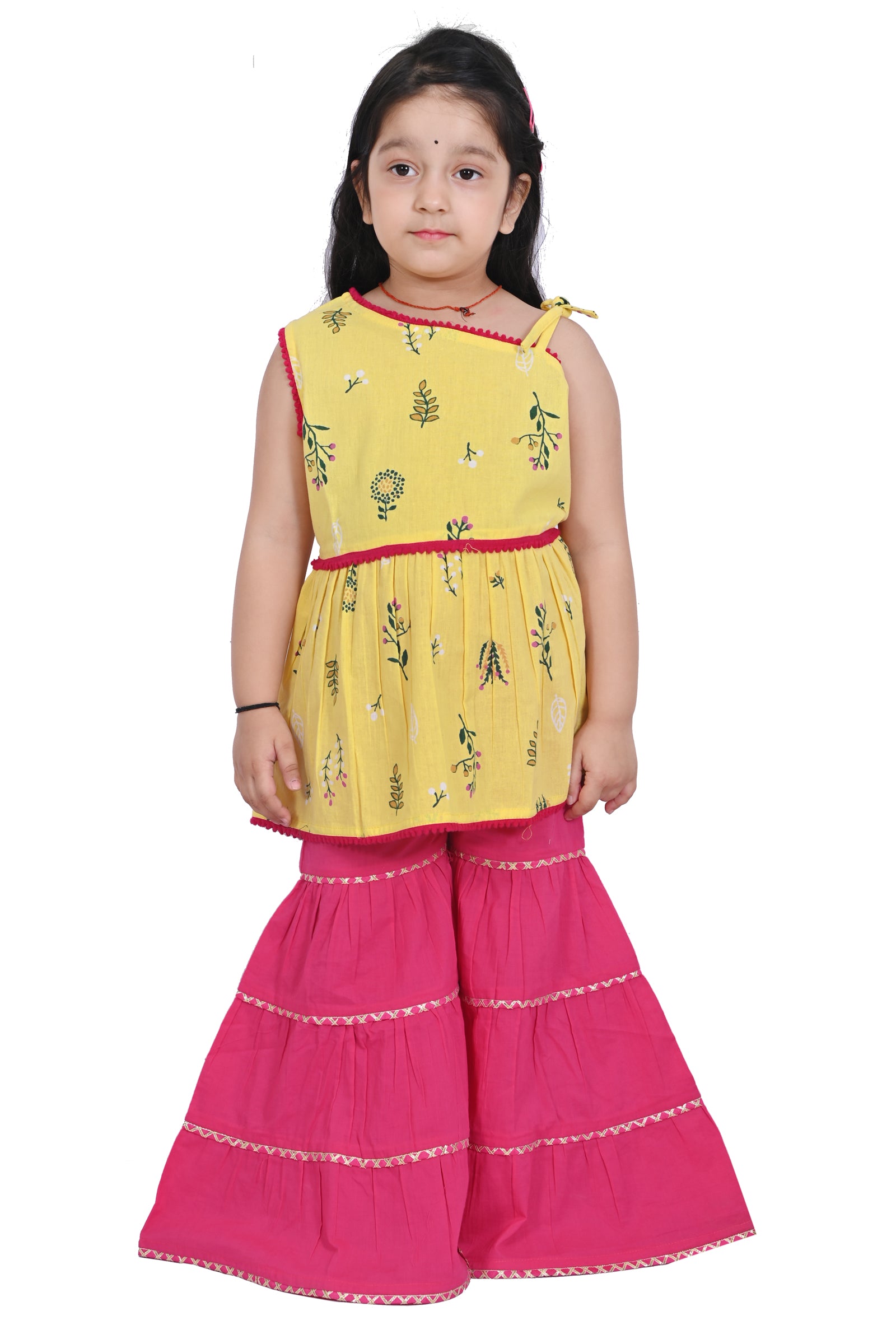 Traditional Dress for Girls - Cotton Yellow