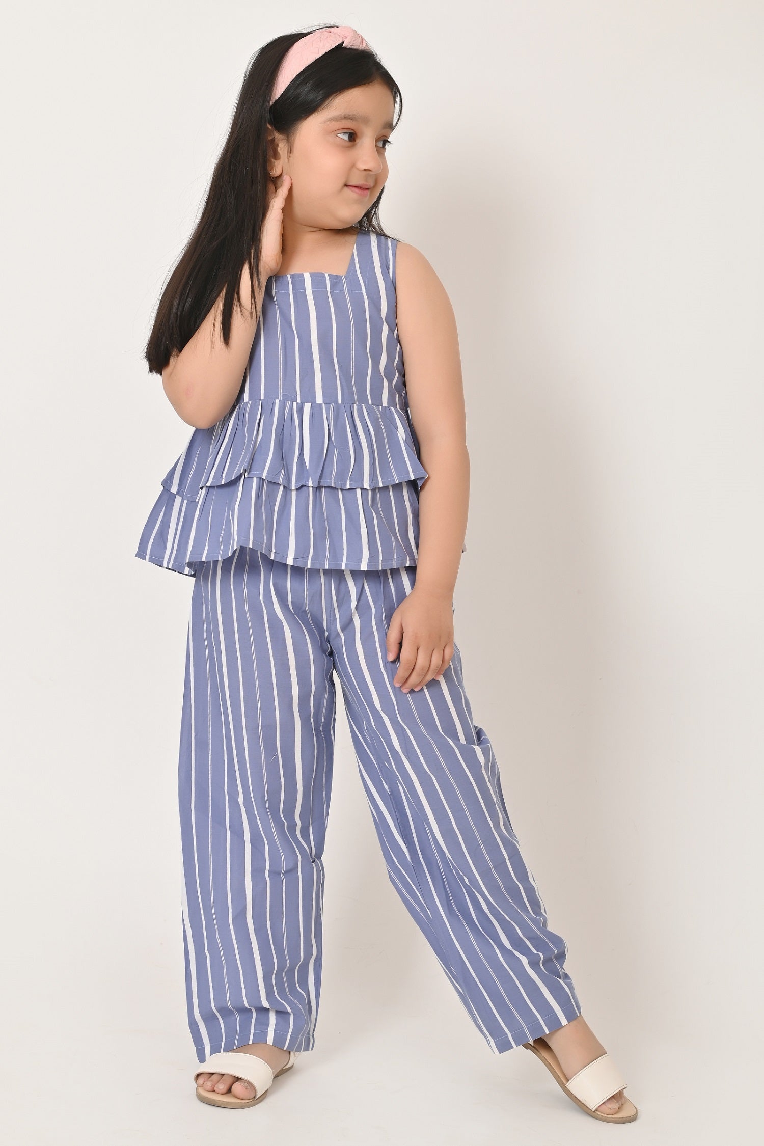 Co-ord Sets Western Dress for Kids Girls - Grey
