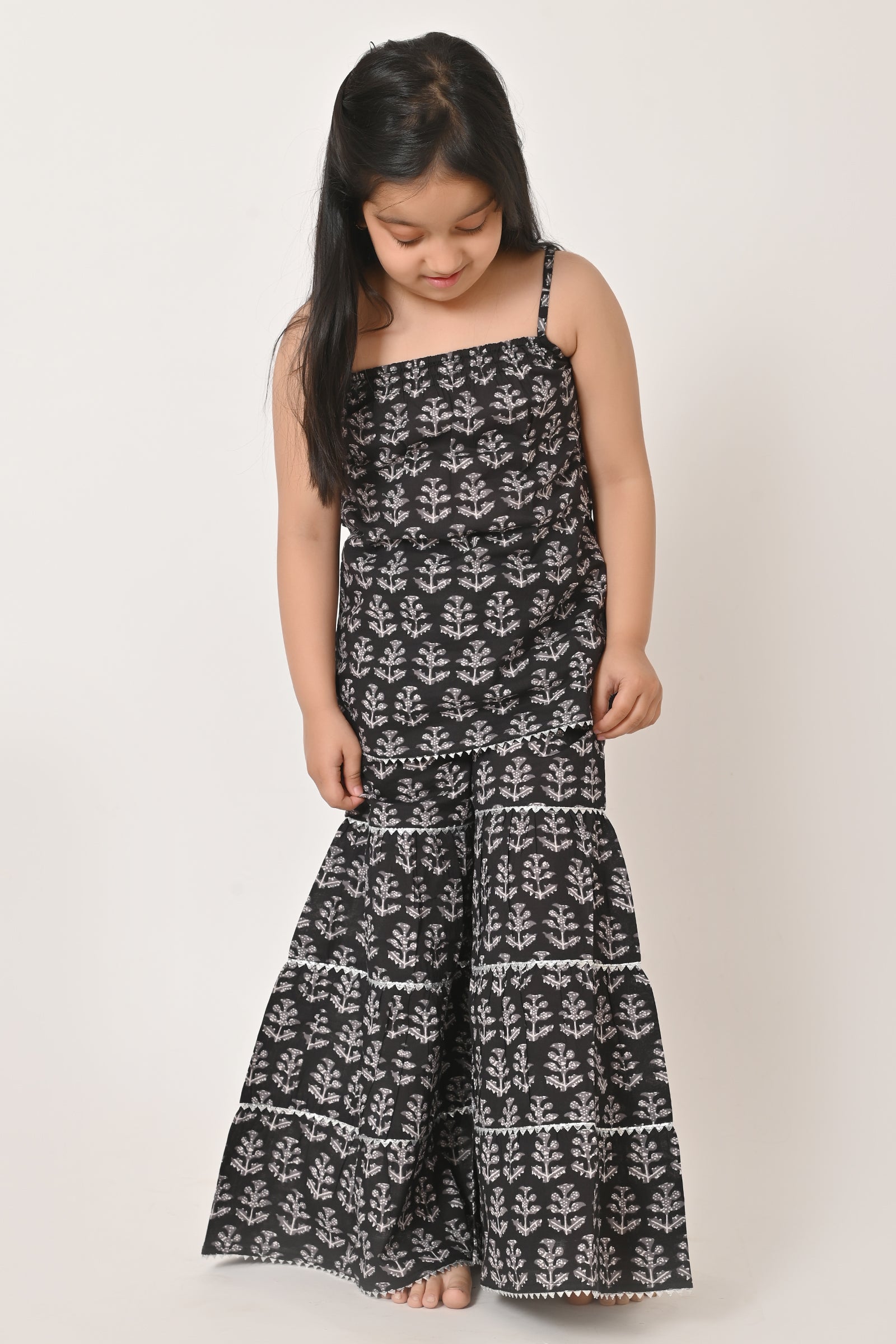 Traditional Dress for Girls - Cotton Black