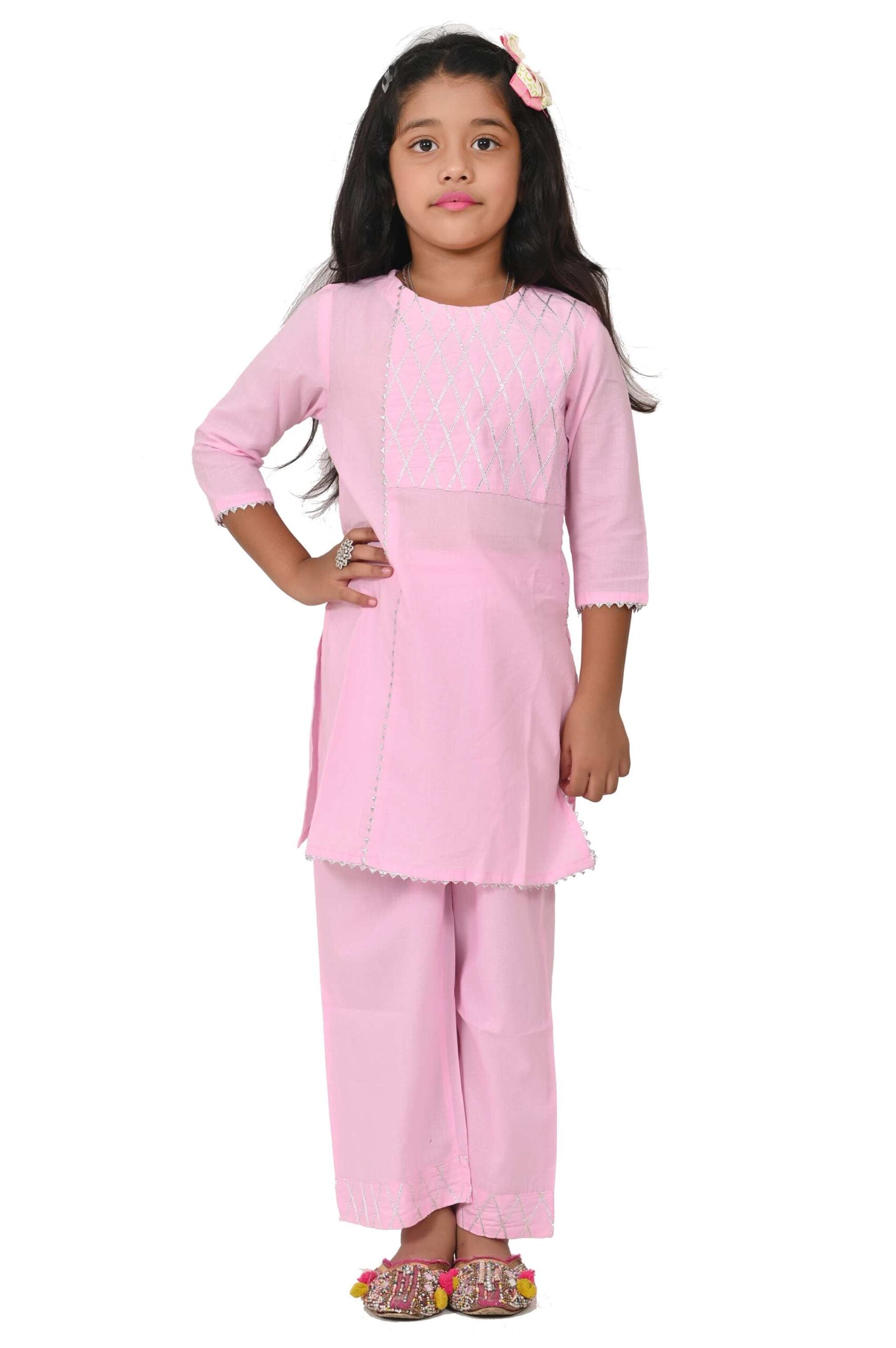 Kurta Pant Traditional Dress for Girls - Rayon Pink