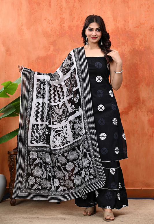 Sleeveless Sharara Set for Women | Black