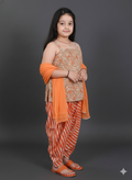 Cotton Kurti Kids Dress for Girls - Orange