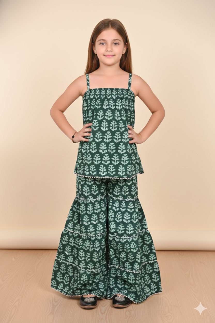 Traditional Dress for Girls - Cotton Green