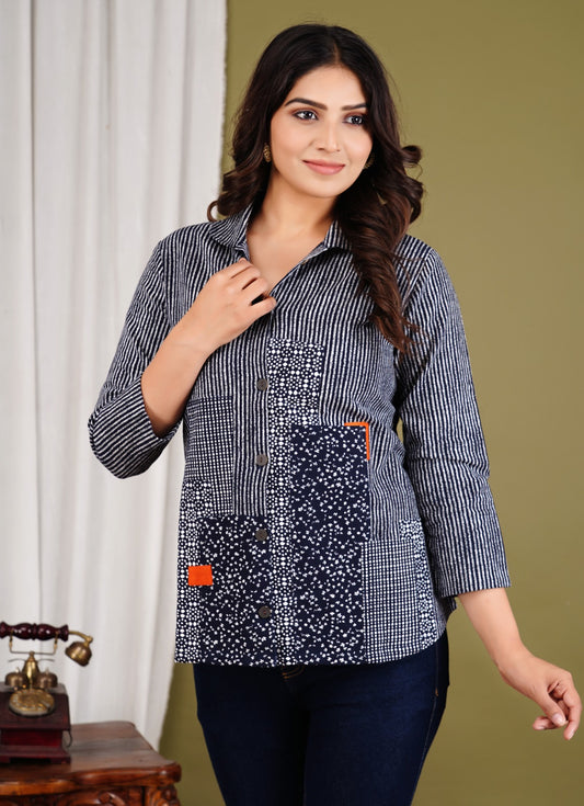 Women Printed Relaxed Fit Cotton Shirt