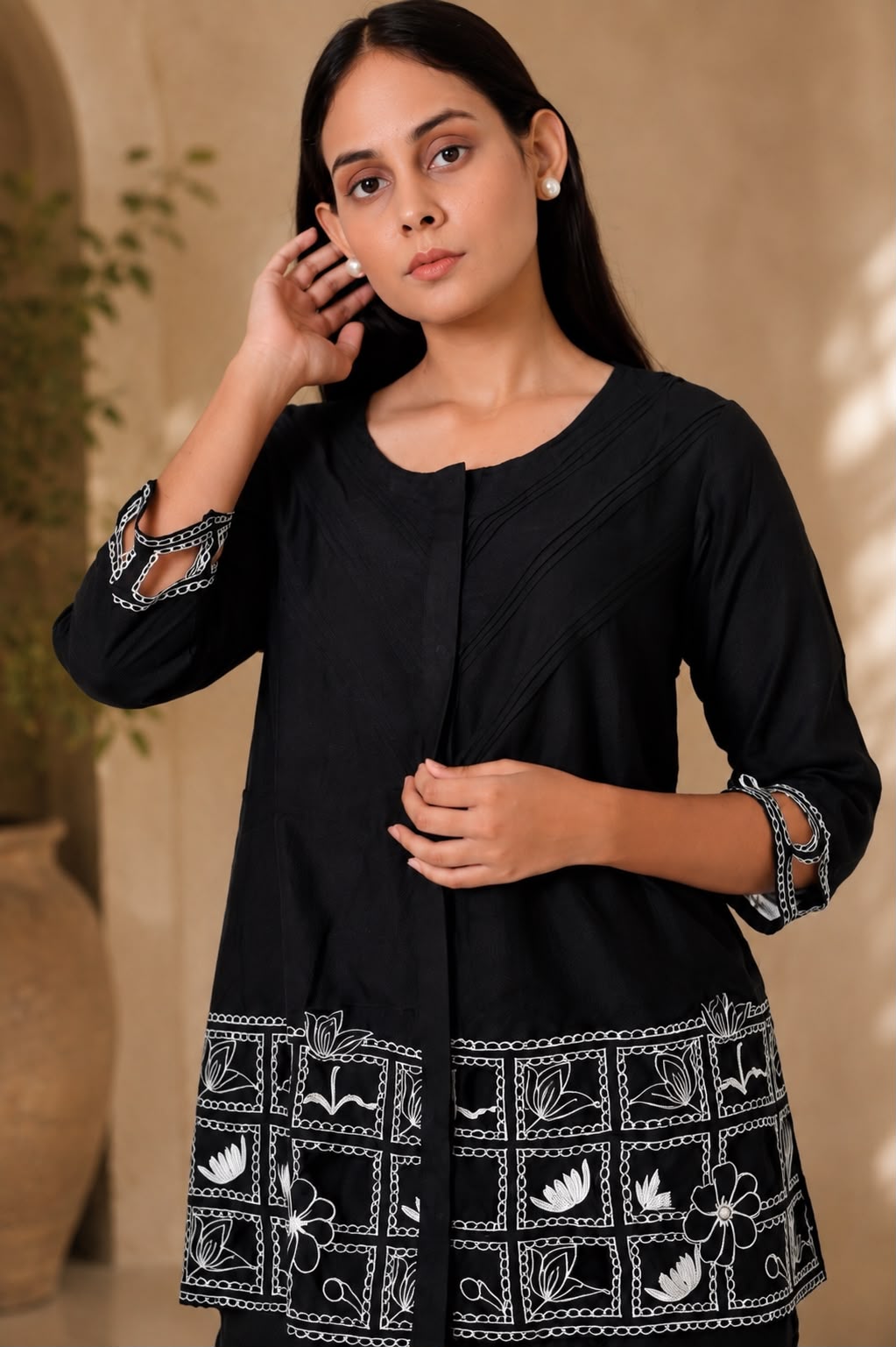 Women’s Black Embroidered Co-Ord Set | Cloth Bites