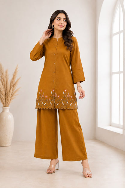 Pure Cotton Embroidered Co-Ord Set for Women