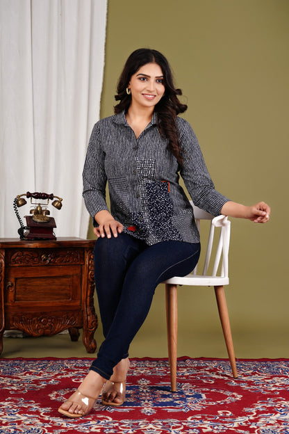 Women Printed Relaxed Fit Cotton Shirt