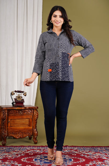 Women Printed Relaxed Fit Cotton Shirt
