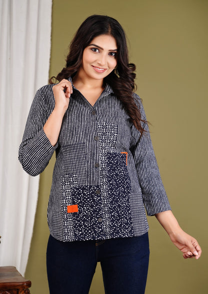 Women Printed Relaxed Fit Cotton Shirt