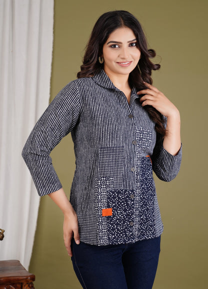 Women Printed Relaxed Fit Cotton Shirt