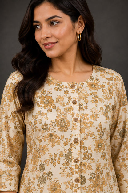 Pure Cotton Floral Printed Co-Ord Set