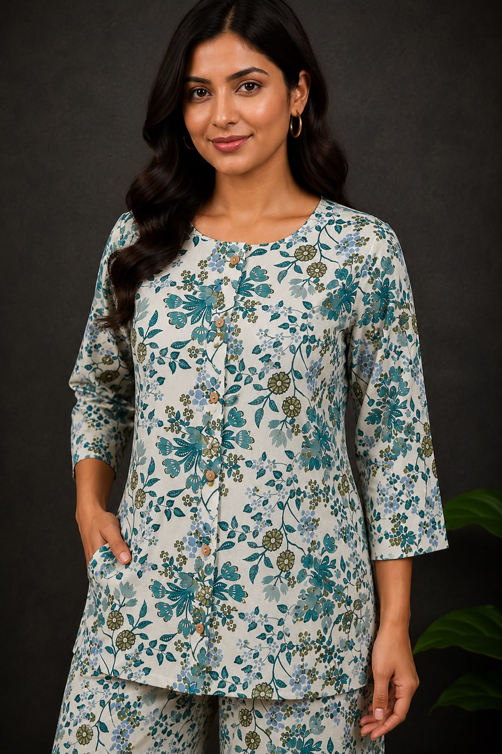 Pure Cotton Floral Printed Co-Ord Set