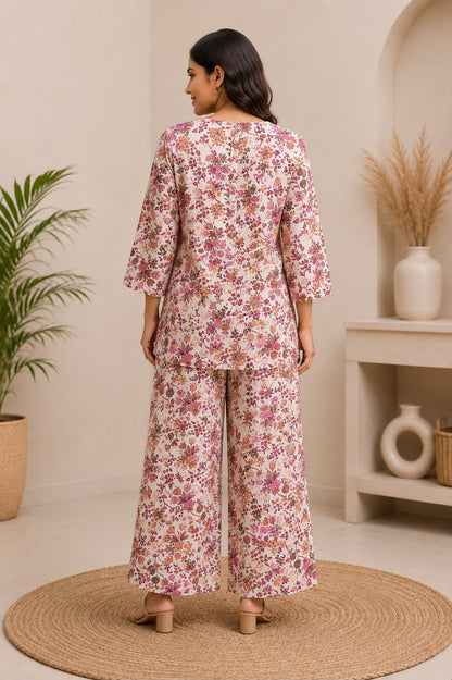 Pure Cotton Floral Printed Co-Ord Set