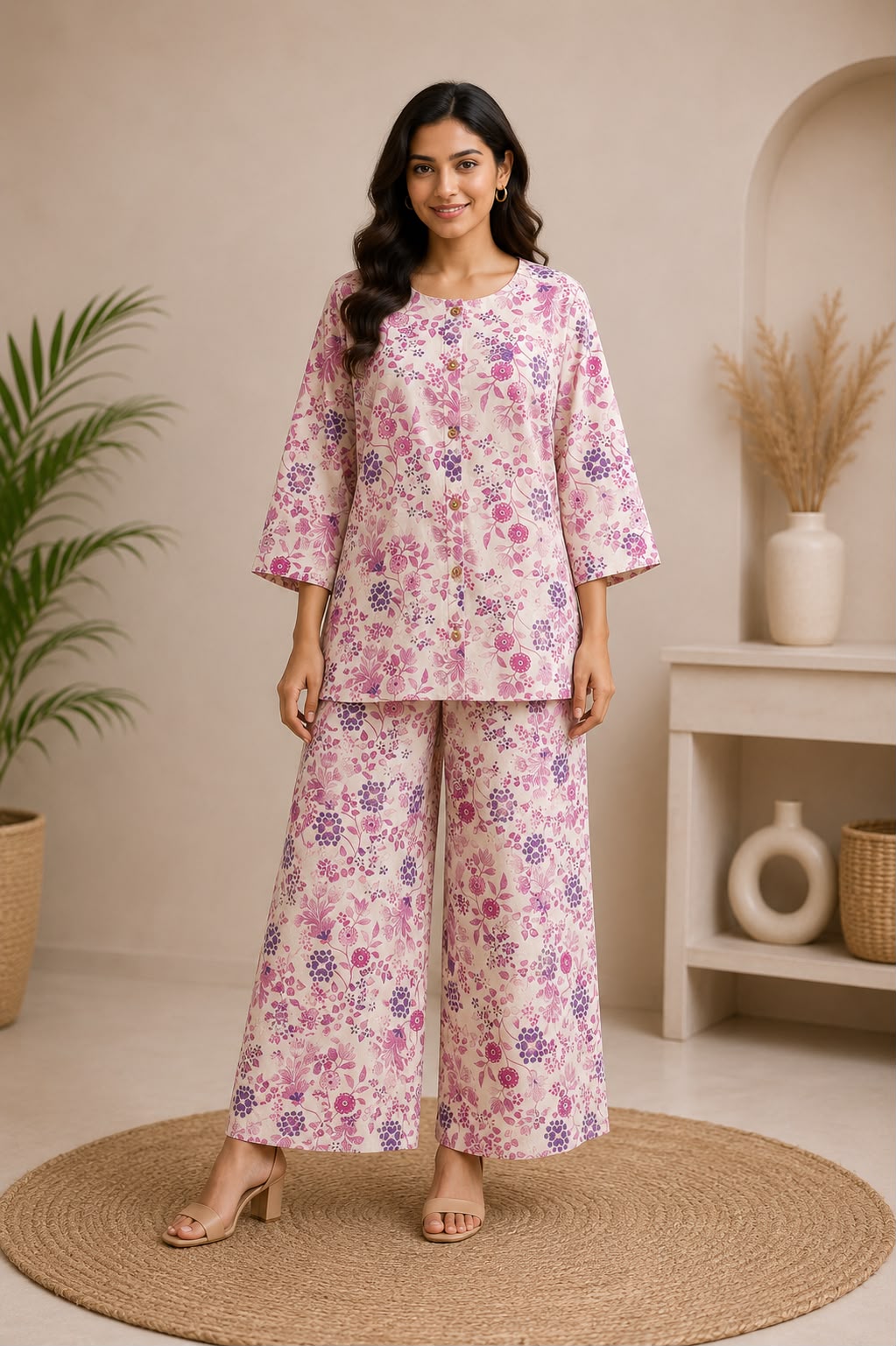 Pure Cotton Floral Printed Co-Ord Set