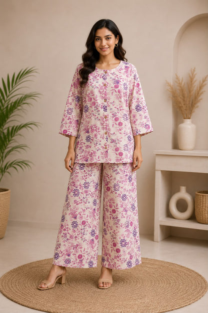 Pure Cotton Floral Printed Co-Ord Set
