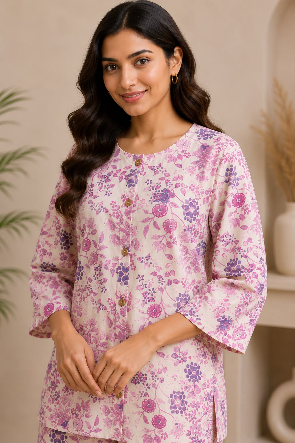 Pure Cotton Floral Printed Co-Ord Set