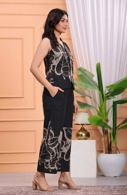 Pure Cotton Palazzo Co-ord Set|  Wine