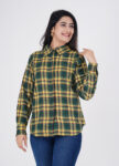 Cotton Formal Shirts for Women | Yellow Checked