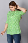 Cotton Rajasthani Short Leheriya Kurti | Green