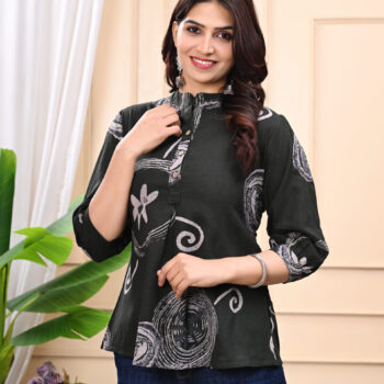 Stylish & Comfortable V-Neck Cotton Tops for Women | Black