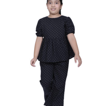 Kids Co-ord Sets Western Dress for Kids Girls - Black