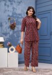 Pure Cotton Tunics Top With Palazzo Co-ord Set for Women | Maroon