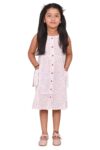 Cotton Long Frocks for Kids Girls | Dot Printed White