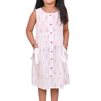 Cotton Long Frocks for Kids Girls | Dot Pattern