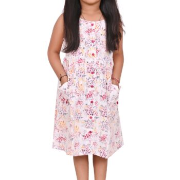 Cotton Long Frocks for Kids Girls | Multicolor Print