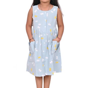 Cotton Long Frocks for Kids Girls | Butterfly Print