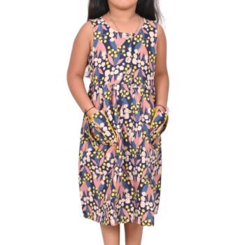Cotton Long Frocks for Kids Girls | Yellow Dot