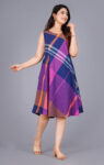 Printed A-Line Midi Dress for Women - Multicolor
