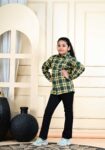 Kids Dress for Girls | Checked Cotton Shirts for Girls - Green