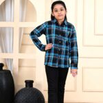 Kids Dress for Girls | Checked Cotton Shirts for Girls - Blue