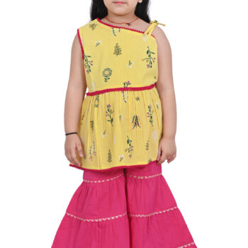 Traditional Dress for Girls - Cotton Yellow