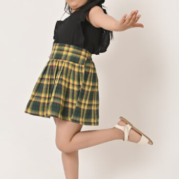 Kids Skirts for Girls - Check Yellow