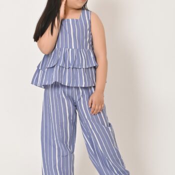 Co-ord Sets Western Dress for Kids Girls - Grey