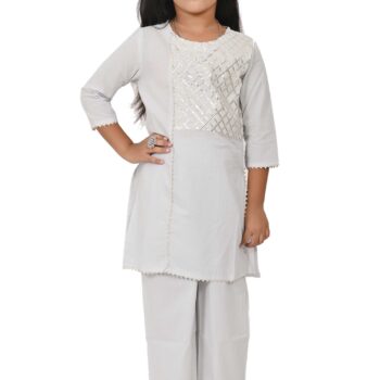 Kurta Pant Traditional Dress for Girls - Rayon Gray