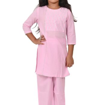 Kurta Pant Traditional Dress for Girls - Rayon Pink