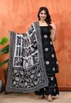 Sleeveless Anarkali Kurta Set for Women | Black